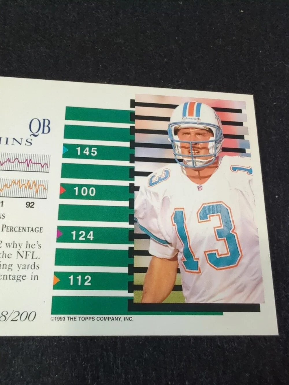 Dan Marino #18/200 - 1993 Topps FantaSports Football Card Jumbo GOLD Rare Card